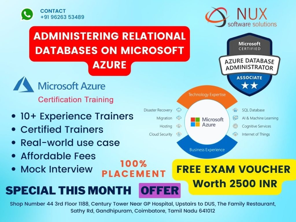 NuxSoftware's tweet photo. Administering Relational Databases on Microsoft Azure – DP-300
#DP300
#AzureDatabaseAdministrator
#AzureSQL
#SQLServerOnAzure
#SQLManagedInstance
#AzureSQLDatabase
#SQLServer
#AzureVM
#AzureDataServices
#AzureAutomation
#AzureSecurity
#AzureBackup
#AzureDisasterRecovery https://t.co/6lvOQbL3X6