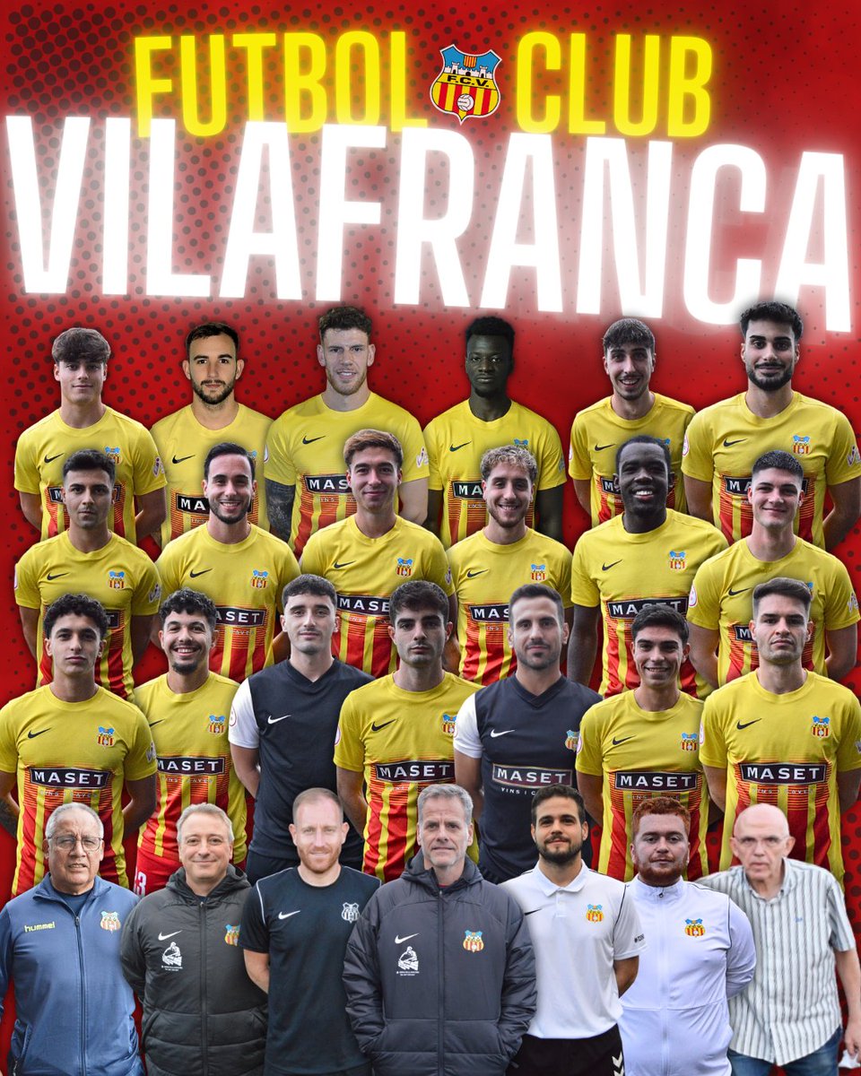 𝐄𝐥 𝐧𝐨𝐬𝐭𝐫𝐞 𝐞𝐪𝐮𝐢𝐩. 

𝐅𝐔𝐓𝐁𝐎𝐋 𝐂𝐋𝐔𝐁 𝐕𝐈𝐋𝐀𝐅𝐑𝐀𝐍𝐂𝐀❤️💛

#VilafrancaManlleu
#LligaElit #futbolcat