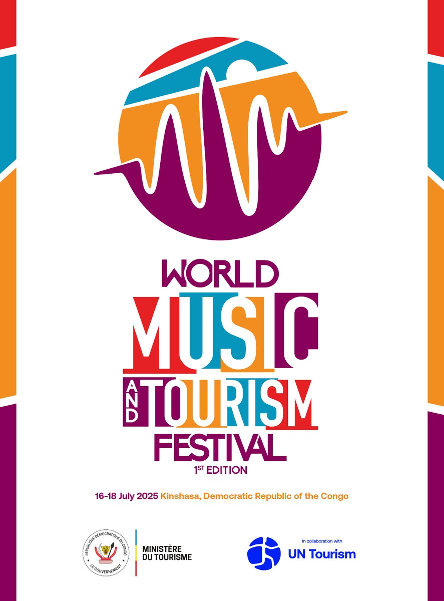 🎶Music Meets #Tourism in Kinshasa!

Join us for the 1st World Music &amp; Tourism Festival🌍 from 16-18 July 2025 — a celebration of rhythm, culture &amp; travel featuring rumba, folk, urban beats &amp; more!

📅 Register by 27 June 2025 

👉 More info at: unwto.org/events/first-w…

#FMMT2025