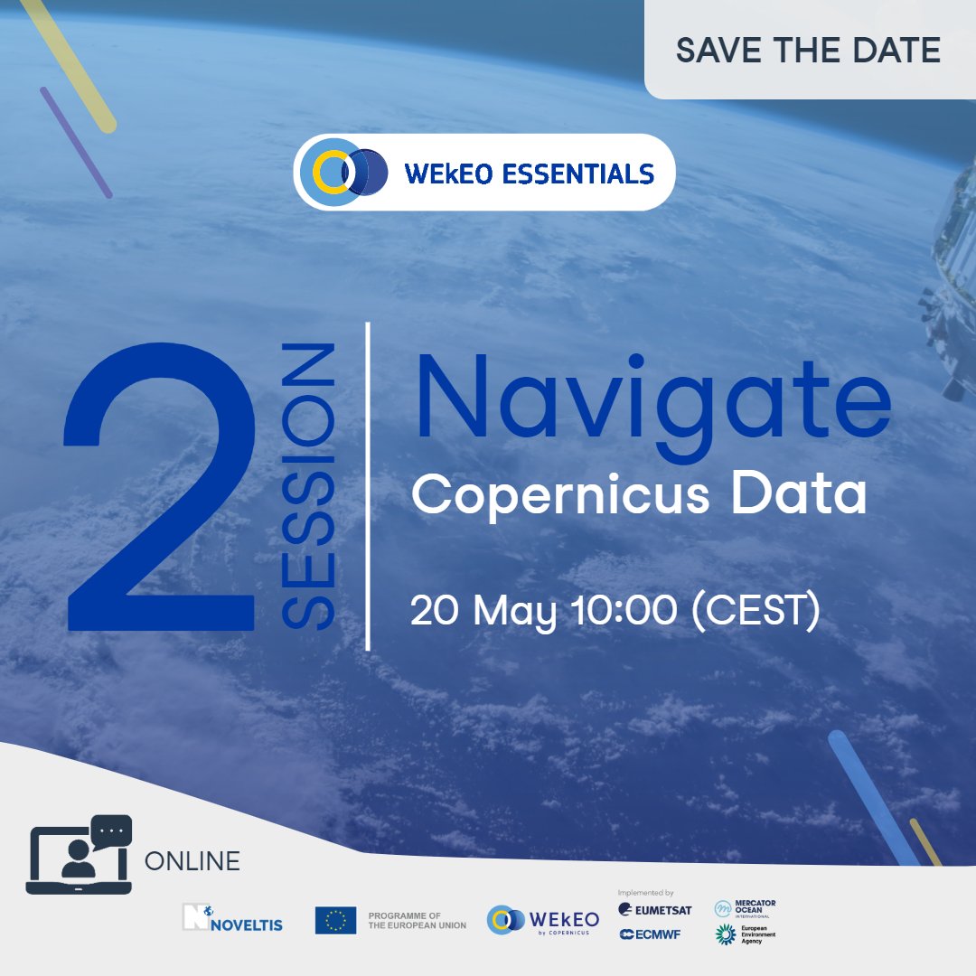 WEkEO_dias (@wekeo_dias) on Twitter photo 🧭 WEkEO Essentials Webinar series Session Highlight – #2: Navigate <a href="/CopernicusEU/">Copernicus EU</a> Data
🛠️Session 2 will focus on the WEkEO workspace and WEkEO data analysis and visualization services.
Are you a beginner user of #EO data and WEkEO tools? This webinar series is for you!
Don't 🧭 WEkEO Essentials Webinar series Session Highlight – #2: Navigate <a href="/CopernicusEU/">Copernicus EU</a> Data
🛠️Session 2 will focus on the WEkEO workspace and WEkEO data analysis and visualization services.
Are you a beginner user of #EO data and WEkEO tools? This webinar series is for you!
Don't