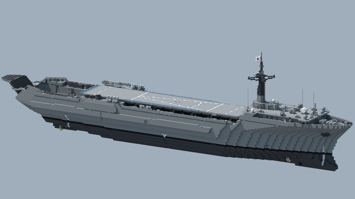 nori_minecraft0's tweet image. おじか型輸送艦
全長147m
一般的な輸送艦と異なり後部にバウドアを装備し、後ろ向きに着岸、揚陸する独特な設計の輸送艦。
#Minecraft 
#minecraft建築コミュ 
#Minecraft軍事部
#架空艦