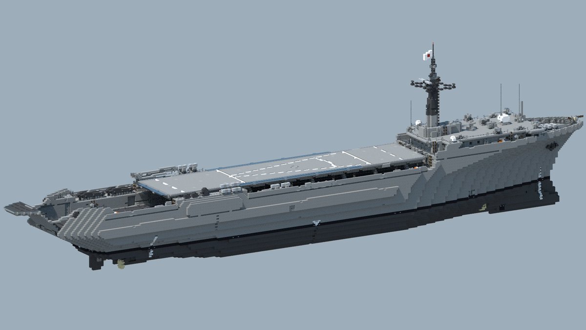 nori_minecraft0's tweet image. おじか型輸送艦
全長147m
一般的な輸送艦と異なり後部にバウドアを装備し、後ろ向きに着岸、揚陸する独特な設計の輸送艦。
#Minecraft 
#minecraft建築コミュ 
#Minecraft軍事部
#架空艦