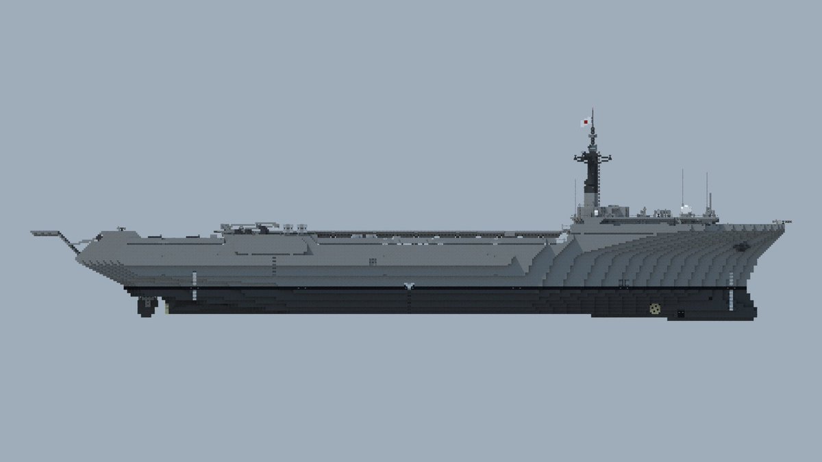 nori_minecraft0's tweet image. おじか型輸送艦
全長147m
一般的な輸送艦と異なり後部にバウドアを装備し、後ろ向きに着岸、揚陸する独特な設計の輸送艦。
#Minecraft 
#minecraft建築コミュ 
#Minecraft軍事部
#架空艦