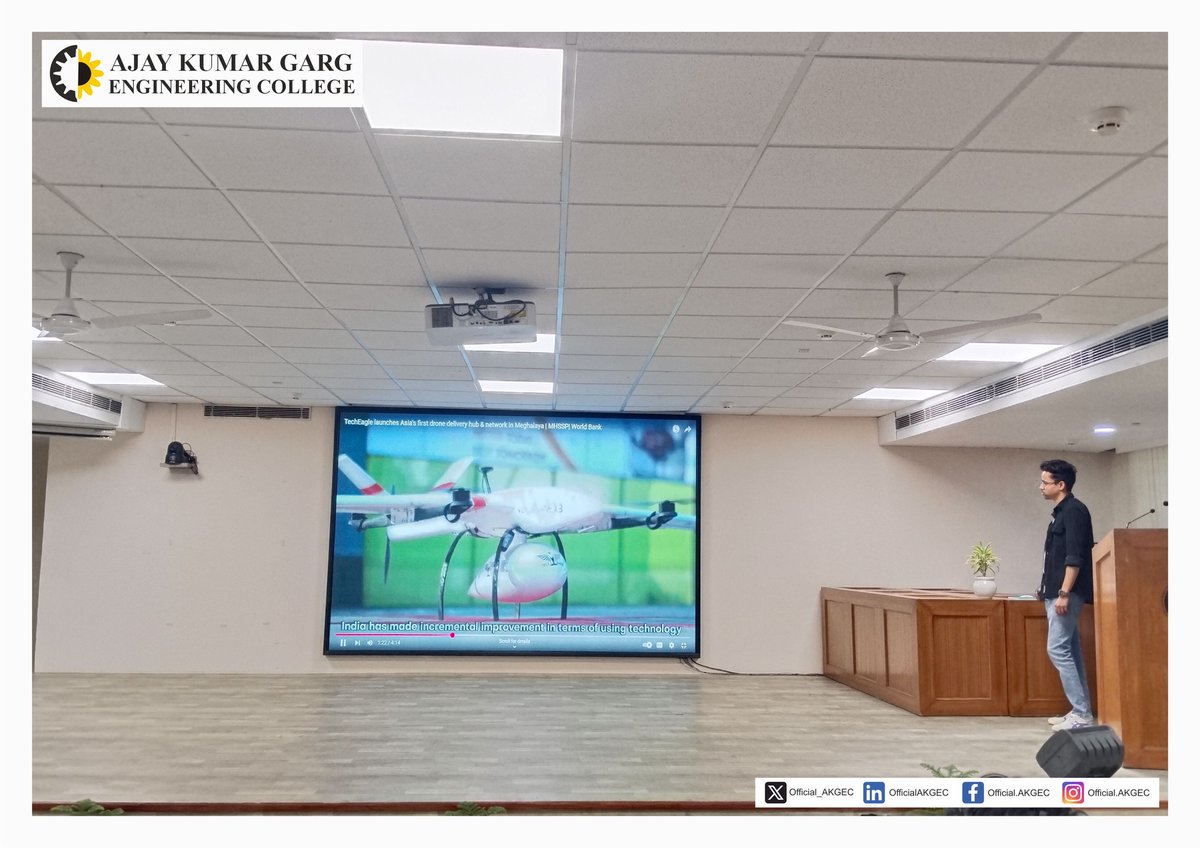 Official_AKGEC's tweet image. The ECE Department at AKGEC hosted alumnus Mr. Akhil Verma for an inspiring talk on drone careers, AI, and robotics, sparking student enthusiasm and future-focused industry insights. #AKGEC #AI #dronesystems