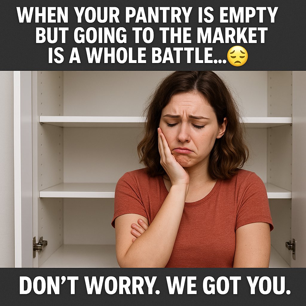 When going to the market feels like war, don’t worry. Soareasy brings groceries right to your doorstep 🛒🛍️ #soareasy #stressfreelife #stressfreeshopping