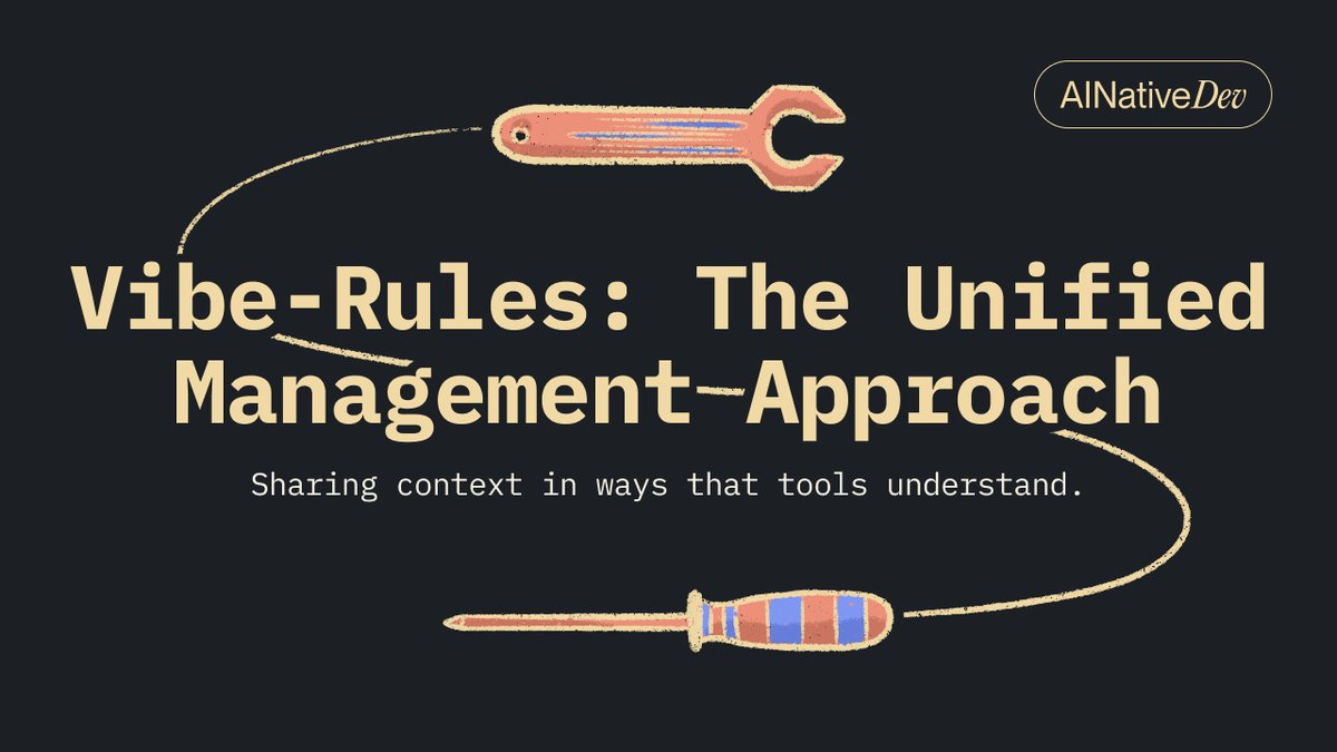 AI tools multiply, and so do config files. 
“This has all given birth to a plethora of rule files that we need to manage.” 
Vibe-rules CLI discovers and syncs them so you can code, not babysit .yaml. 
Details ➜ ainativedev.co/00n

 #AINativeDev #DevTools #AIDevelopment #CLI