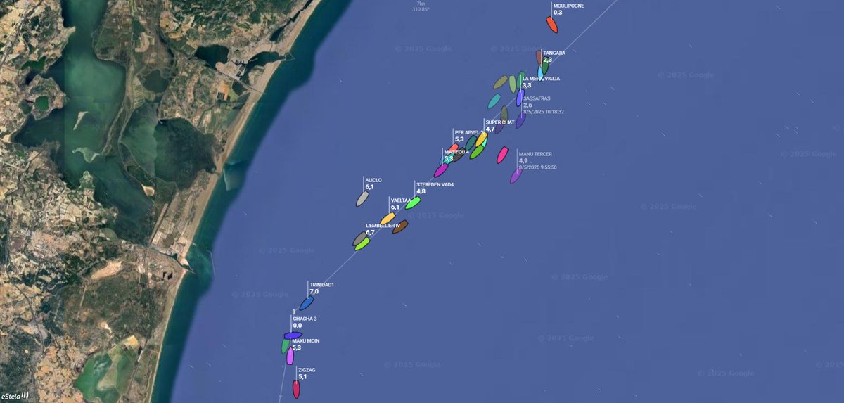 La flota de L'Escalagde ja navega en direcció a L'Escala... Segueix la regata en directe! #nauticescala #regates2025 ow.ly/3eCt50VP2Lu