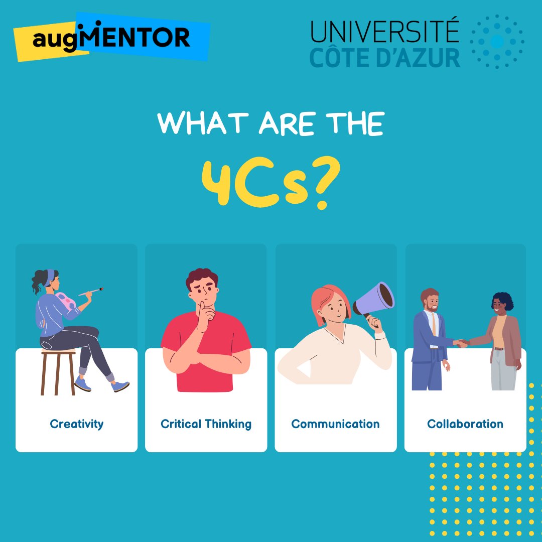 In the age of AI, mastering the 4Cs is more important than ever. While AI can generate ideas and process information, it’s human skills that drive innovation, ethical thinking, and meaningful collaboration🤝🧠

At Université Côte d'Azur, we work to further develop these skills✨