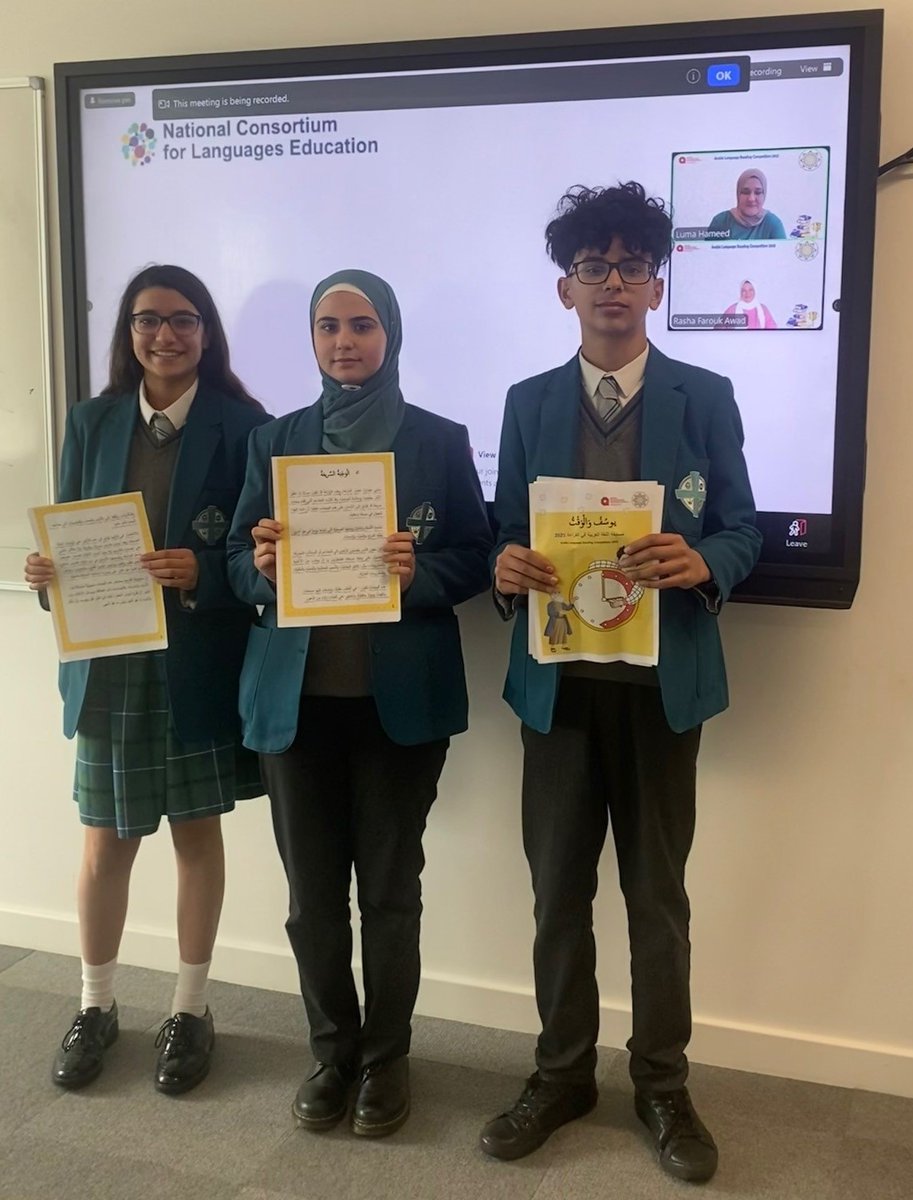 Students Mariam, Zainah and Abdullah participated in the Arabic Reading competition, organised by the Arabic Teaching council. They read stories in Arabic and answered questions reflecting on the text. Good luck to all 3! 📚