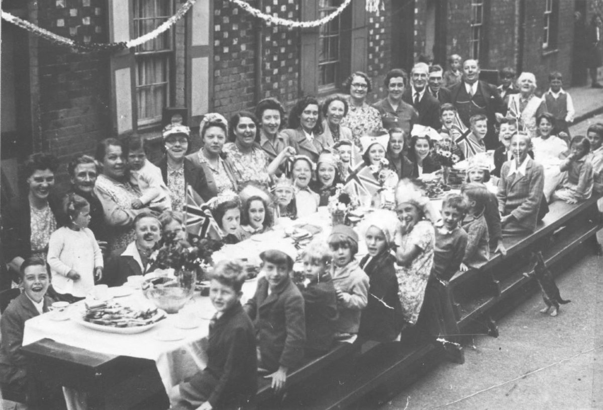 Oxon History Centre (@oxhist) on Twitter photo Today we mark the 80th anniversary of Victory in Europe – this photo captures one of the many street parties that took place in Oxfordshire, on Blackfriars Road, Oxford #VEDay Today we mark the 80th anniversary of Victory in Europe – this photo captures one of the many street parties that took place in Oxfordshire, on Blackfriars Road, Oxford #VEDay