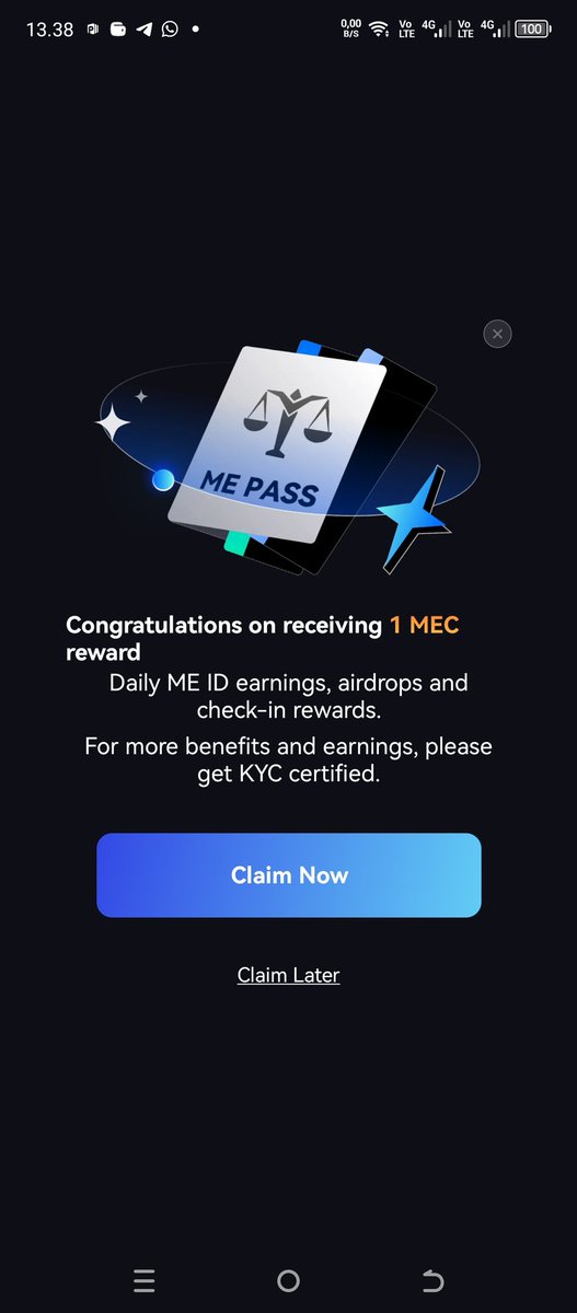 BLUMINDONESIA's tweet photo. @_MetaEarth_ @Coachkcrypto I haven't received my ACC KYC info, I have verified my me pass but haven't received 1MEC, please help me https://t.co/AihipTeQ93