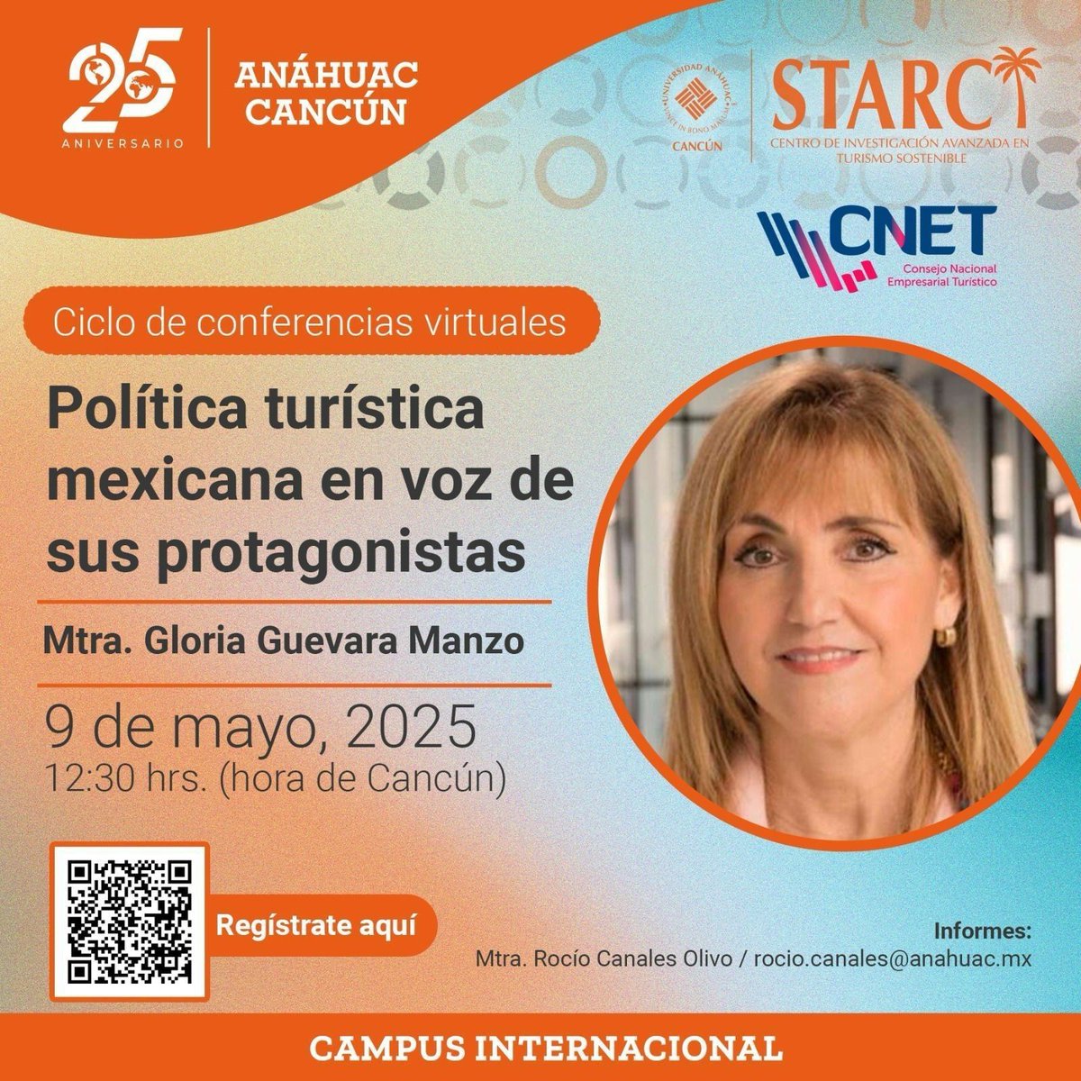 Este 9 de mayo inicia el ciclo “Política turística mexicana” con Gloria Guevara y ex titulares de Sectur. Regístrate: buff.ly/BBHu4na
#turismo #México #ONUTurismo