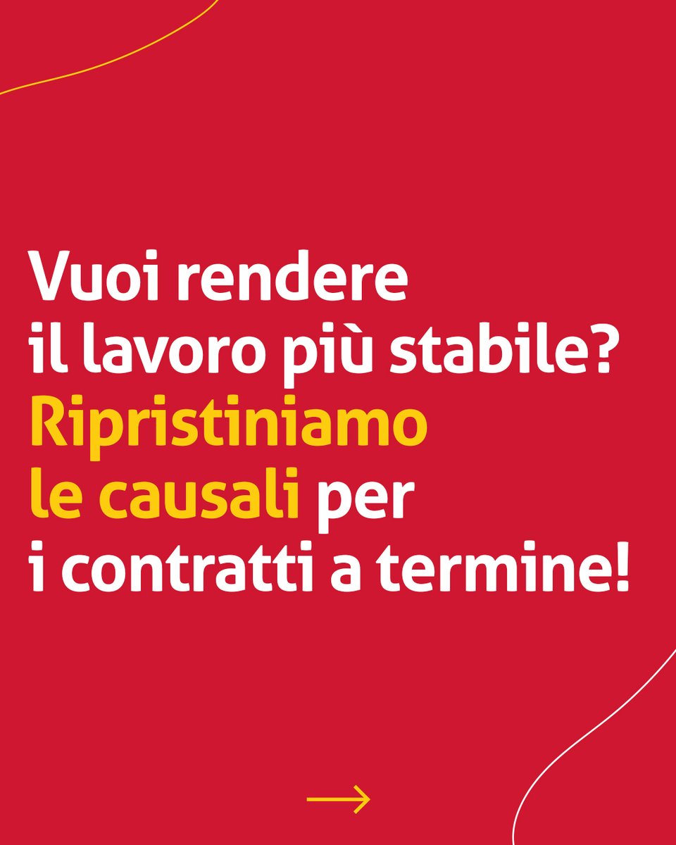 cgilnazionale's tweet photo. I quesiti referendari del #Referendum2025: «Abrogazione parziale di norme in materia di apposizione di termine al contratto di lavoro subordinato, durata massima e condizioni per proroghe e rinnovi»
«Volete voi l’abrogazione dell’articolo 19 del d.lgs. 15 giugno 2015, n. 81 recante “Disciplina organica dei contratti di lavoro e revisione della normativa in tema di mansioni, a norma dell’articolo 1, comma 7, della legge 10 dicembre 2014, n. 183”, comma 1, limitatamente alle parole “non superiore a dodici mesi. Il contratto può avere una durata superiore, ma comunque”, alle parole “in presenza di almeno una delle seguenti condizioni”, alle parole “in assenza delle previsioni di cui alla lettera a), nei contratti collettivi applicati in azienda, e comunque entro il 31 dicembre 2025, per esigenze di natura tecnica, organizzativa e produttiva individuate dalle parti;” e alle parole “b bis)”; comma 1 -bis , limitatamente alle parole “di durata superiore a dodici mesi” e alle parole “dalla data di superamento del termine di dodici mesi”; comma 4, limitatamente alle parole “,in caso di rinnovo,” e alle parole “solo quando il termine complessivo eccede i dodici mesi”; articolo 21, comma 01, limitatamente alle parole “liberamente nei primi dodici mesi e, successivamente”?»
Se vuoi rendere il lavoro più stabile, l’8 e 9 giugno vota sì e ripristiniamo le causali per i contratti a termine!
#insiemeperilreferendum #Lavoro #Diritti #Cittadinanza #CGIL
