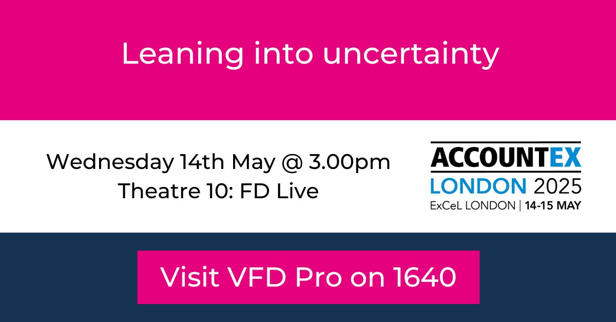 🧠 Uncertainty is inevitable — how will you lead through it?

Join futurist Graham Norris at #Accountex as he helps finance leaders build the mindset to spot opportunity and navigate the unknown.

🗓 May 14 | 3:00PM
📍 FD Live Theatre 10 | Powered by <a href="/VFDPro/">Virtual Finance Director (VFD Pro)</a> 

#Accountex #cpd