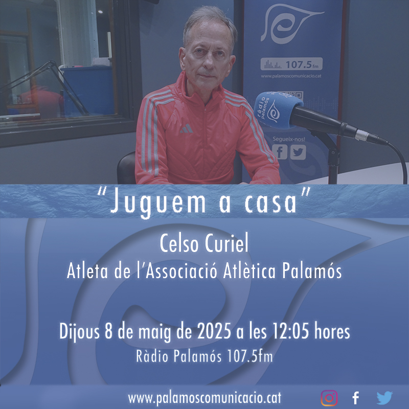 Avui a l'espai esportiu "Juguem a casa" entrevistarem a l'atleta Celso Curiel, de l' <a href="/aapalamos/">ASSOCIACIÓ ATLÈTICA PALAMÓS</a> . Amb 76 anys acabats de fer, s'ha convertit en un element destacat de les curses de migfons, també a nivell internacional, en la seva franja d'edat.