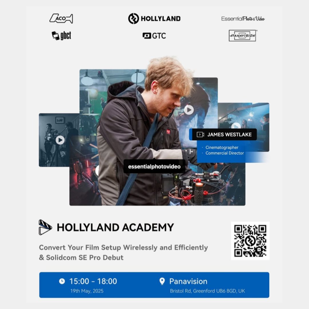 This workshop is presented by Hollyland Academy in collaboration with Essential Photo &amp; Video, Tilta EU, GBCT, GTC, ACO, and Panavision.

For more information and to register: l8r.it/R1Vg

#HollylandAcademy #WirelessFilmmaking #SolidcomSEPro #gtc_tv #cameraoperator