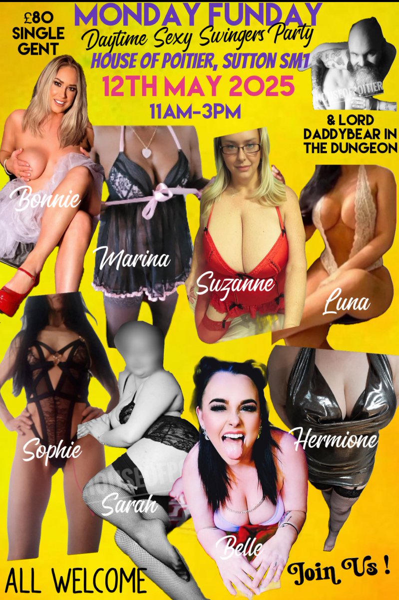 Monday Funday Parties (@mondayfunparty) on Twitter photo <a href="/bonnieblacked/">bonnieblacked</a> <a href="/Suzannemoon69/">Suzanne</a> @TheBelleRosex <a href="/Hermione693/">Hermione</a> and so many more sexy ladies will be here looking for fun next Monday 12th May - will you join them? All welcome - singles, couples, ladies & gents. Get yourself along to <a href="/HouseOfPoitier/">HouseOfPoitier</a> and have a ball… or two 😜 <a href="/bonnieblacked/">bonnieblacked</a> <a href="/Suzannemoon69/">Suzanne</a> @TheBelleRosex <a href="/Hermione693/">Hermione</a> and so many more sexy ladies will be here looking for fun next Monday 12th May - will you join them? All welcome - singles, couples, ladies & gents. Get yourself along to <a href="/HouseOfPoitier/">HouseOfPoitier</a> and have a ball… or two 😜