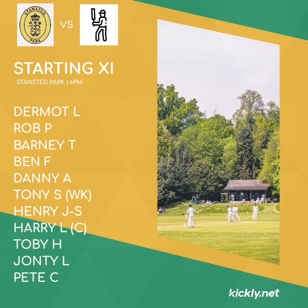 The T20 team are back in action this evening against Chichester DC 🏏 
Go well!