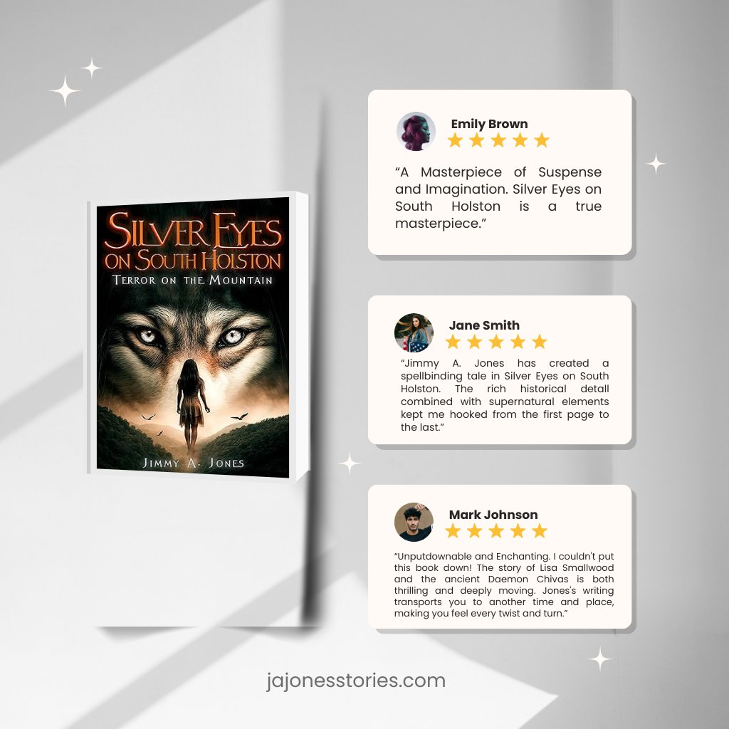 JimmyAnthonyJo1's tweet image. 🌟 Readers Are Raving!
&quot;Spellbinding,&quot; &quot;Unputdownable,&quot; &quot;A Masterpiece&quot;—see what readers are saying about Silver Eyes on South Holston.

🔗 jajonesstories.com
#BookReviews #ReaderFeedback #HighlyRecommended #JimmyJones #SilverEyesonSouthHolston