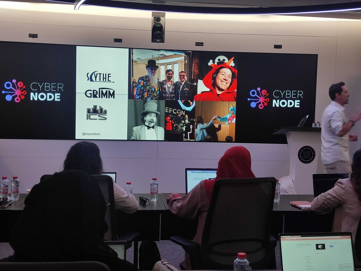 scythe_io's tweet image. Time flies when you&apos;re having fun or delivering Purple Teaming workshops for #WiCSME in Dubai 🇦🇪 Our founder and CEO @brysonbort has been on the ground sharing real-world threat emulation strategies, bridging gaps between red and blue teams, and empowering women in cybersecurity…