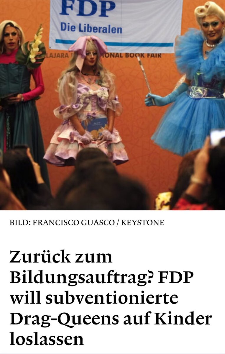 Geschlossen stimmt am Dienstag die FDP-Fraktion im Nationalrat gegen eine Motion des SVP-Nationalrats Jean-Luc Addor. Dieser wollte die Bundesbeiträge für Lesungen von Drag-Queens streichen.
#woke
weltwoche.ch/daily/zurueck-…