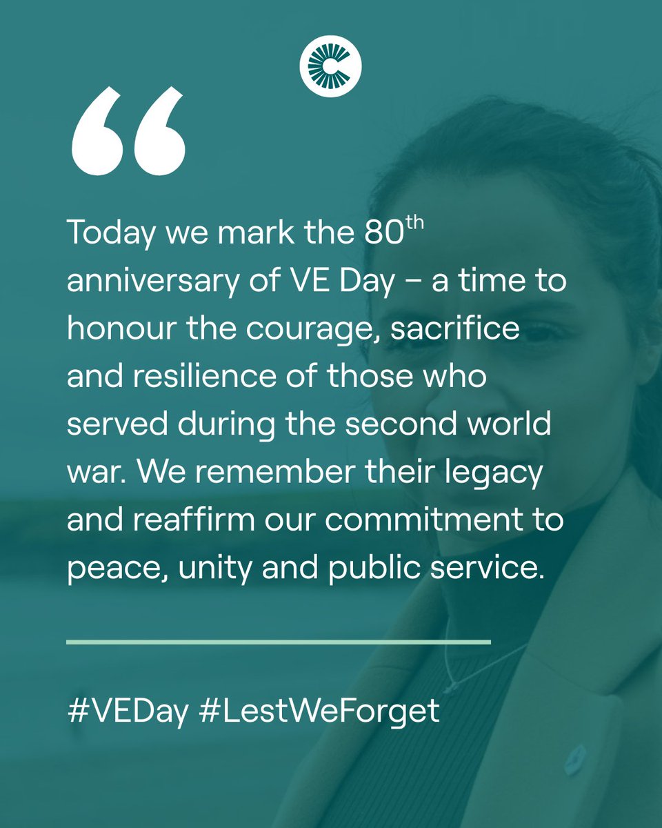 Today we mark the 80th anniversary of VE Day – a time to honour the courage, sacrifice and resilience of those who served during the second world war. 

We remember their legacy and reaffirm our commitment to peace, unity and public service. 

#VEDay #LestWeForget