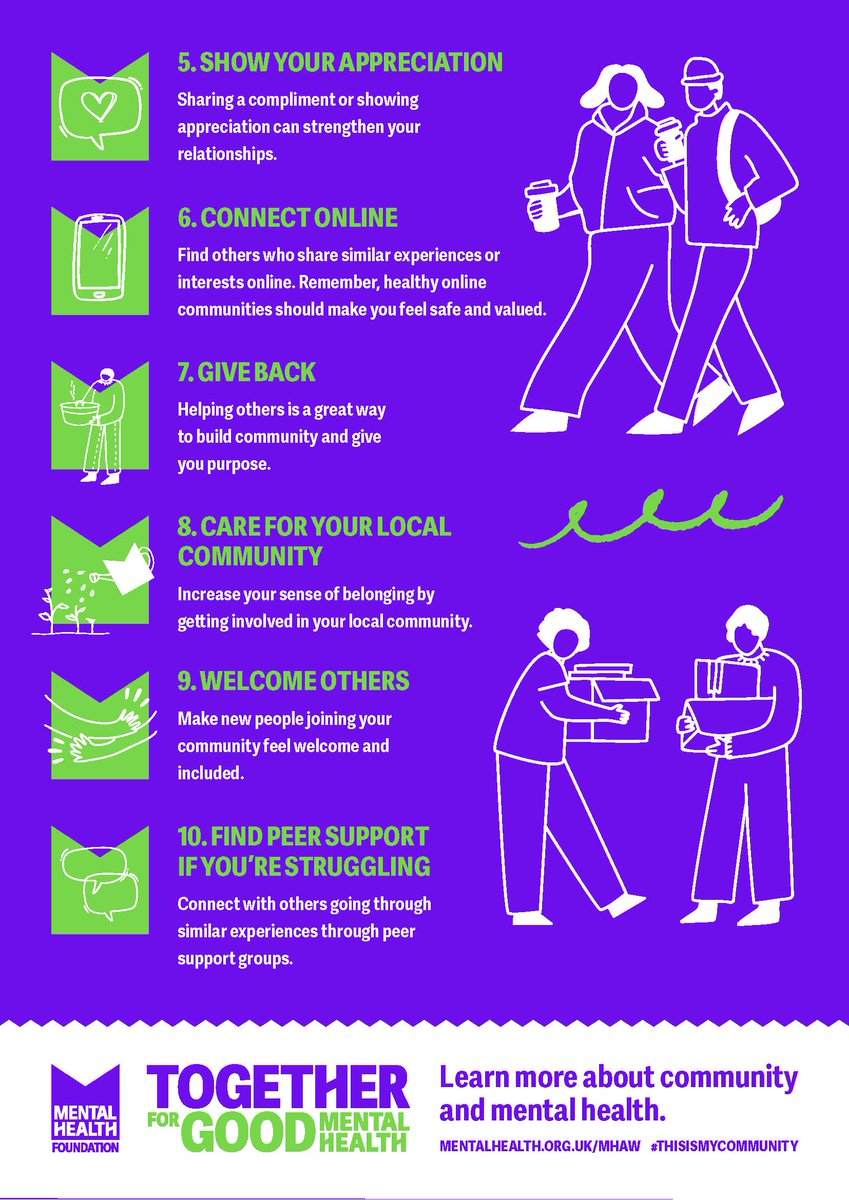 This #MentalHealthAwarenessWeek celebrates community, together for good mental health. We all need community - what's yours? 
We will be raising awareness at school next week! Check back for more updates  #ThisIsMyCommunity 💚💜