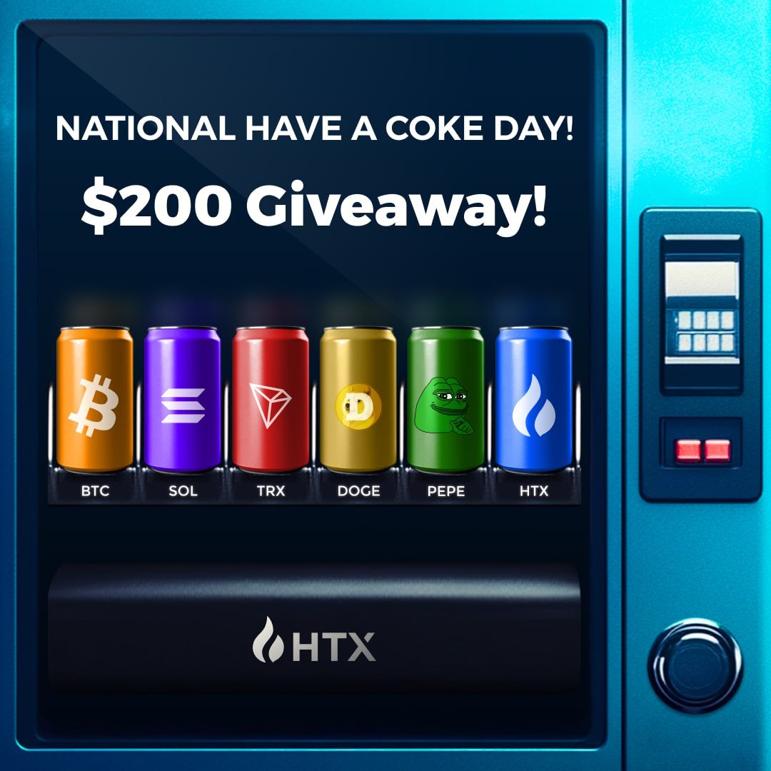 🥤Thirsty for gains? Sip on this! 🥤

It’s #NationalCokeDay, and we’re shaking things up with a fizzy $200 giveaway! 

How to enter:
1️⃣ Comment your favorite crypto drink 
2️⃣ RT + tag 1 friend 
3️⃣ Follow <a href="/HuobiGlobal/">火币HTX</a>

🙌 Winners get a refreshing DM drop!