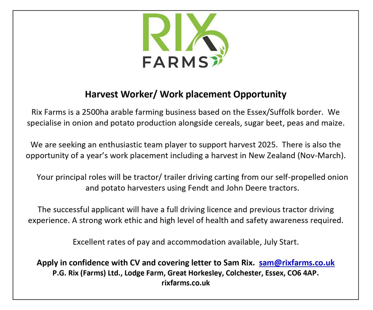 Job opportunity harvest 2025 and New  Zealand