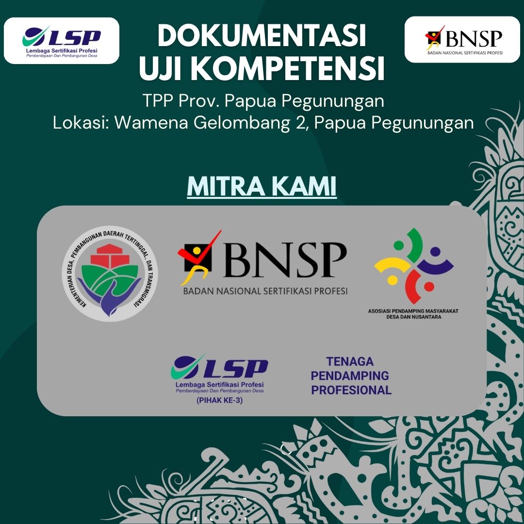 LSPP2D's tweet image. Dokumentasi dari para peserta TPP Prov. Papua Pegunungan dengan semangat kompeten telah berjalan dengan harmoni dan lancar. Bertempat di TUK Wamena Gelombang 2, Papua Pegunungan.

Salam &quot;Kompeten&quot;. 📷📷
Asesor yang bertugas:
- Choiril Akbar
- Nur Kholis
- Achmad Labib