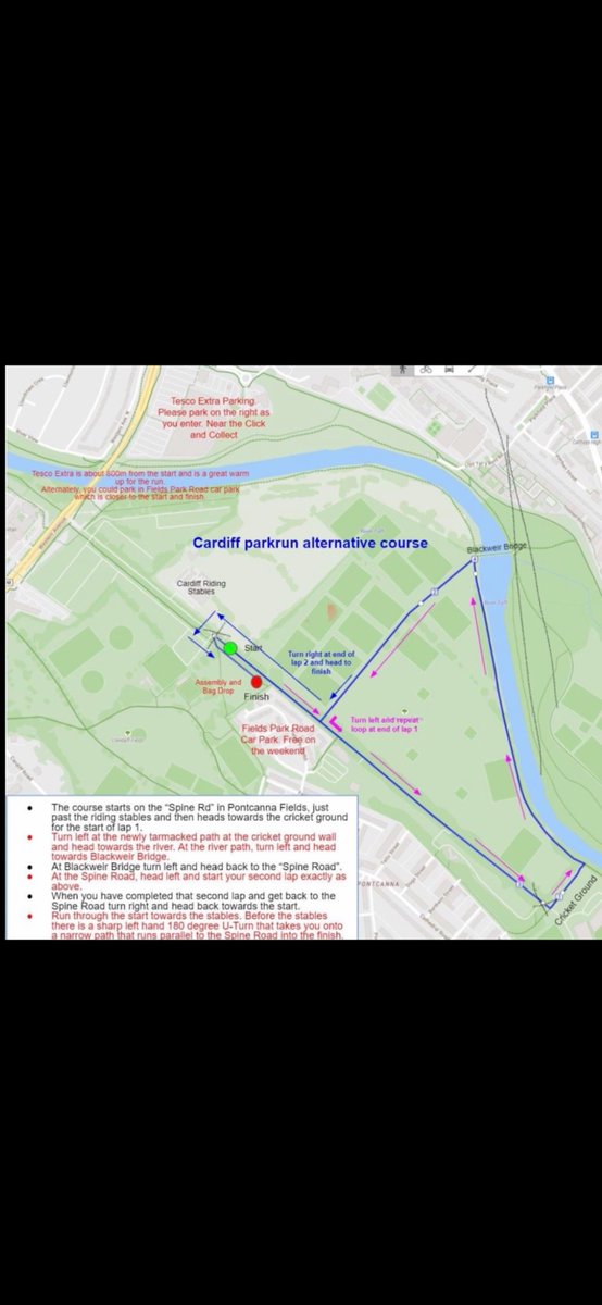Cardiff parkrun is on our alternative course this coming weekend 10th May please share and let your friends know