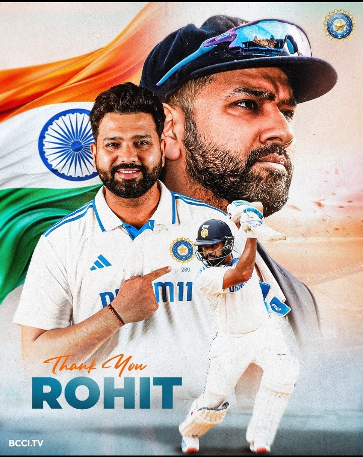 Thank you, Captain 🫡🫡

End of an era in whites!

<a href="/ImRo45/">Rohit Sharma</a> bids adieu to Test cricket. He will continue to lead India in ODIs.

We are proud of you, Hitman 🫡🫡
#ICC #BCC #Cricket