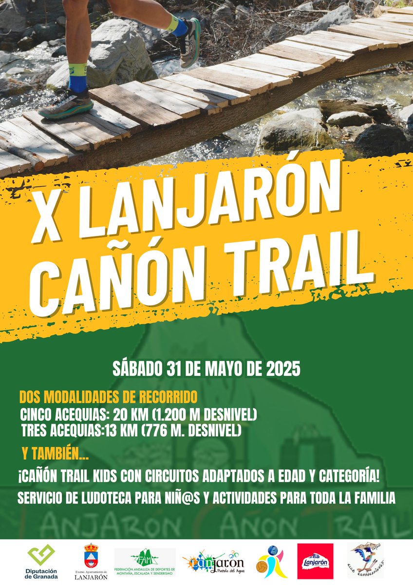 X Lanjarón Cañón Trail
31/05/2025
Inscripciones: cruzandolameta.es/organizador/or…