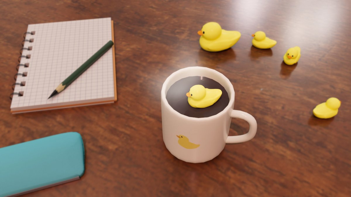 M_i_i0i's tweet image. コーヒーにアヒルを浮かべてみたかったのでMAYAで再現しました
#3dcg #maya #m3d