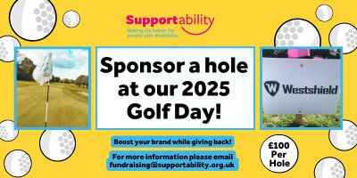 Supportability (@supportability9) on Twitter photo We are looking for hole sponsors for our annual Golf Day on Friday 4th July at <a href="/HeatonMoorGC/">Heaton Moor Golf Clb</a>.
It's a great opportunity to display your company banner or logo by a hole. To find out more please email fundraising@supportability.org.uk. We are looking for hole sponsors for our annual Golf Day on Friday 4th July at <a href="/HeatonMoorGC/">Heaton Moor Golf Clb</a>.
It's a great opportunity to display your company banner or logo by a hole. To find out more please email fundraising@supportability.org.uk.