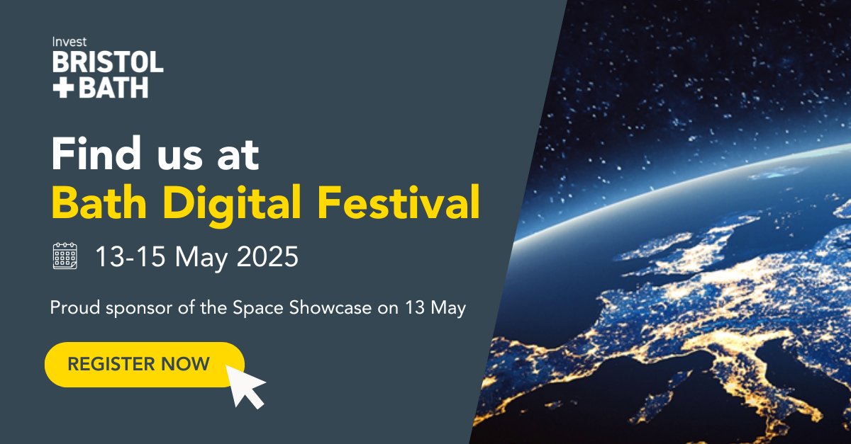 Invest Bristol & Bath (@investbrisbath) on Twitter photo We’re proud to sponsor the Space Showcase at <a href="/bathdigital/">Bath Digital Festival 🚀</a> (13–15 May)! Join us on Tuesday to explore the exciting opportunities in this fast-growing sector & discover how we’re championing space innovation across the West of England.
Register now 👉 techspark.co/bdf/ We’re proud to sponsor the Space Showcase at <a href="/bathdigital/">Bath Digital Festival 🚀</a> (13–15 May)! Join us on Tuesday to explore the exciting opportunities in this fast-growing sector & discover how we’re championing space innovation across the West of England.
Register now 👉 techspark.co/bdf/
