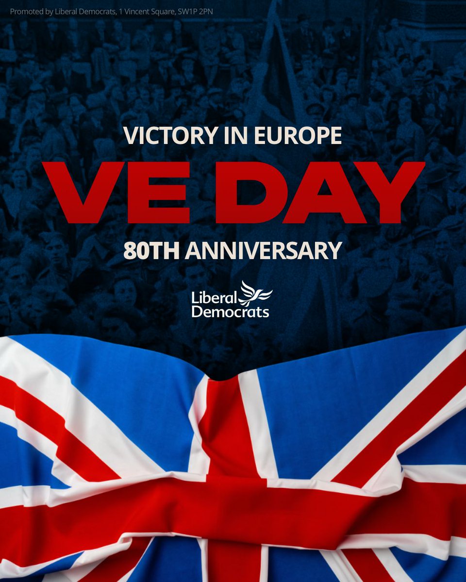 80 years ago today, Britain celebrated victory in Europe. We remember with gratitude all those who made the ultimate sacrifice and gave their tomorrows for our todays.