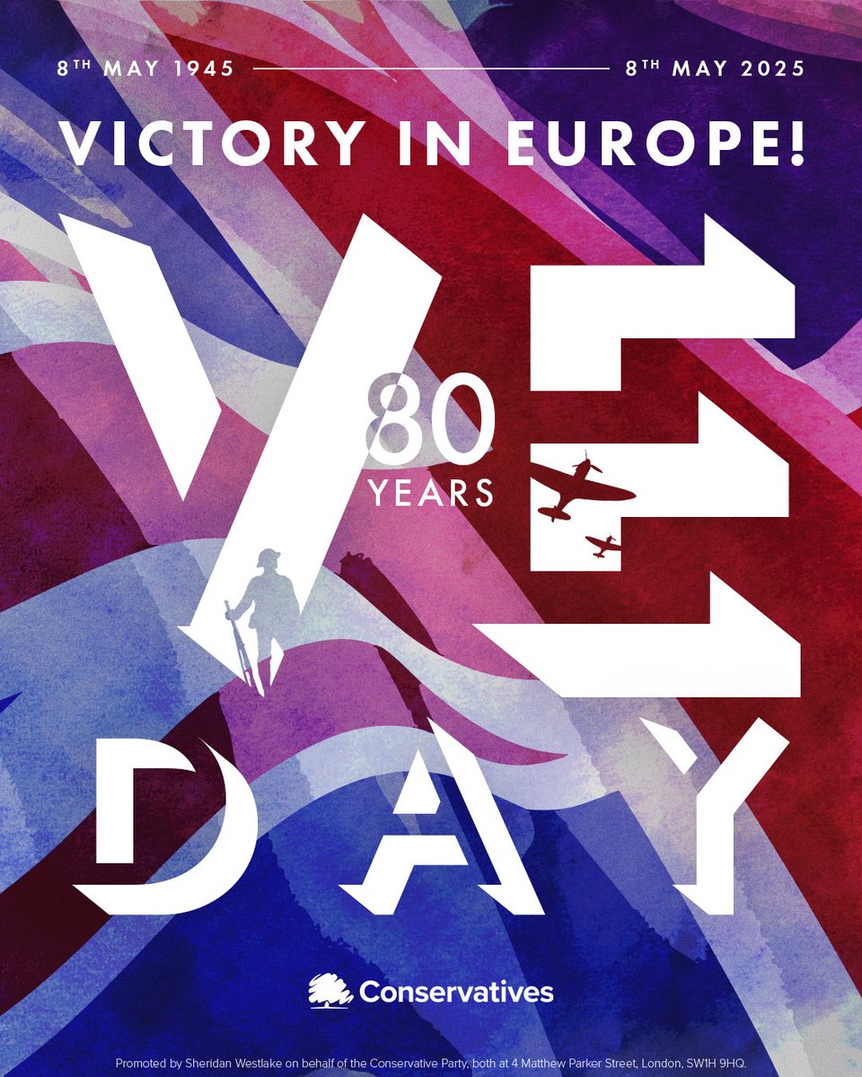 80 years ago today, the war in Europe ended.

VE Day marked the courage of a generation, the cost of freedom, and the start of peace.

We remember their sacrifice.
We honour their legacy.
We will never forget.

#VEDay80 #LestWeForget #VictoryInEurope