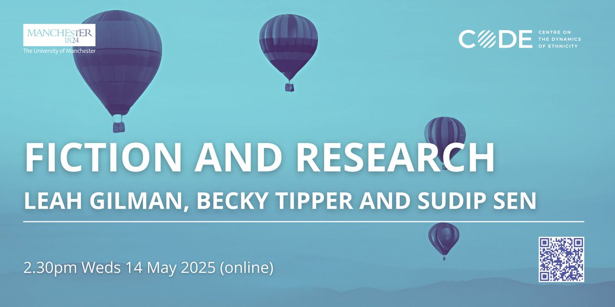 Morgan Centre @morgancentre.bsky.social (@morgancentre) on Twitter photo 🖋Fiction and Research
📆2.30-4pm Weds 14 May (online)
How can fiction and social science research work together? With <a href="/Leahgilman84/">Leah Gilman</a> Becky Tipper & Sudip Sen. Register for free ticket.
eventbrite.co.uk/e/fiction-and-… 🖋Fiction and Research
📆2.30-4pm Weds 14 May (online)
How can fiction and social science research work together? With <a href="/Leahgilman84/">Leah Gilman</a> Becky Tipper & Sudip Sen. Register for free ticket.
eventbrite.co.uk/e/fiction-and-…