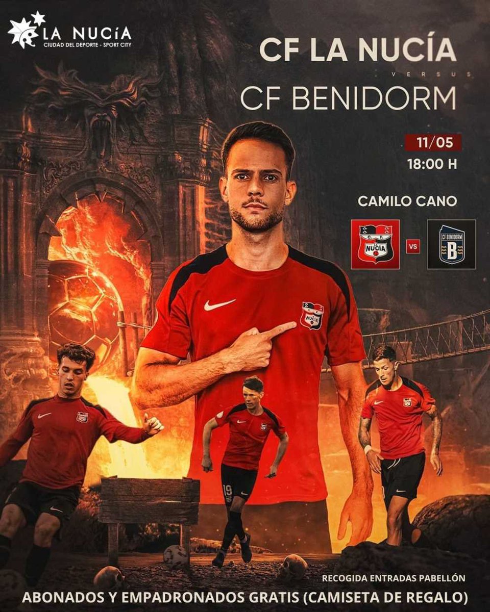 Bernabé Cano (@bernabecanoes) on Twitter photo 🔥⚔️El <a href="/cfnucia/">CF La Nucía</a> se juega el ascenso directo a #SegundaRFEF!
⚽️CF La Nucía🆚 CF Benidorm
📆Este domingo
⏰A las 18h
📍Estadi Camilo Cano
🎫Entrada gratuita para empadronados a recoger desde hoy en el Pabellón Camilo Cano.
📰👉🏻 lanucia.es/Actualidad/not…
#LaNuciaCiudadDelDeporte 🔥⚔️El <a href="/cfnucia/">CF La Nucía</a> se juega el ascenso directo a #SegundaRFEF!
⚽️CF La Nucía🆚 CF Benidorm
📆Este domingo
⏰A las 18h
📍Estadi Camilo Cano
🎫Entrada gratuita para empadronados a recoger desde hoy en el Pabellón Camilo Cano.
📰👉🏻 lanucia.es/Actualidad/not…
#LaNuciaCiudadDelDeporte