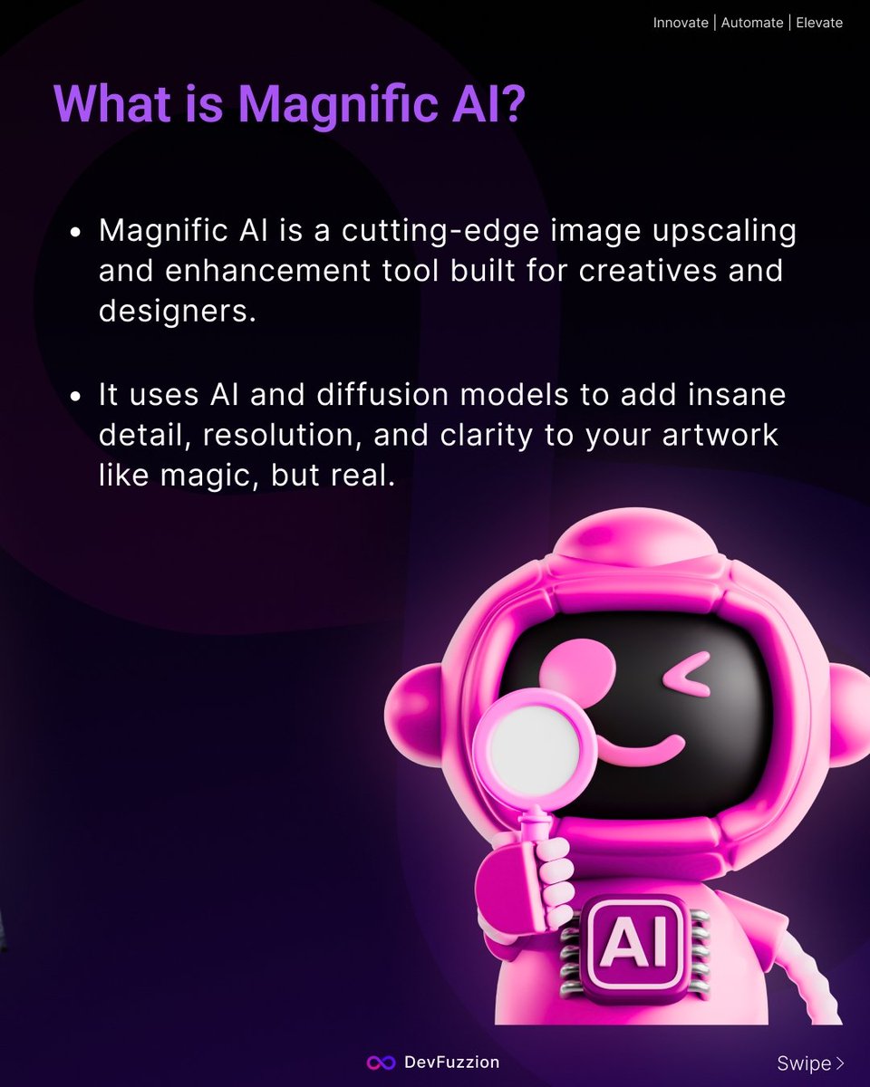 devfuzzion's tweet image. Magnific AI is changing the game for designers.
Upscale artwork, add insane detail, and get print-ready in seconds no quality loss.
Design smarter, not harder.
#MagnificAI #GraphicDesignTools #AIforDesign #CreativeWorkflow #design #upscale #designing #graphicdesign #graphics #ai