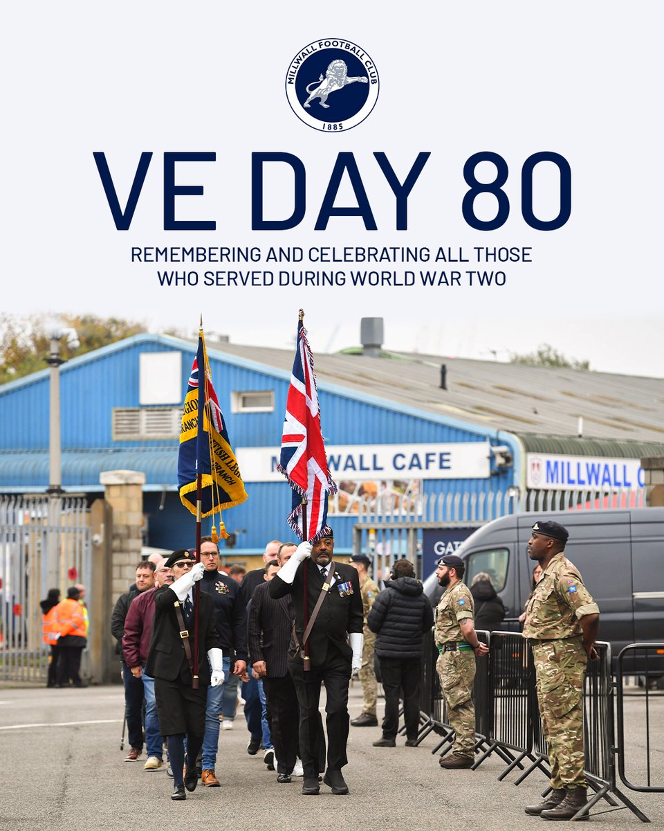 #Millwall Football Club pauses to remember the bravery and sacrifice of those who served this country, on the 80th anniversary of VE Day.