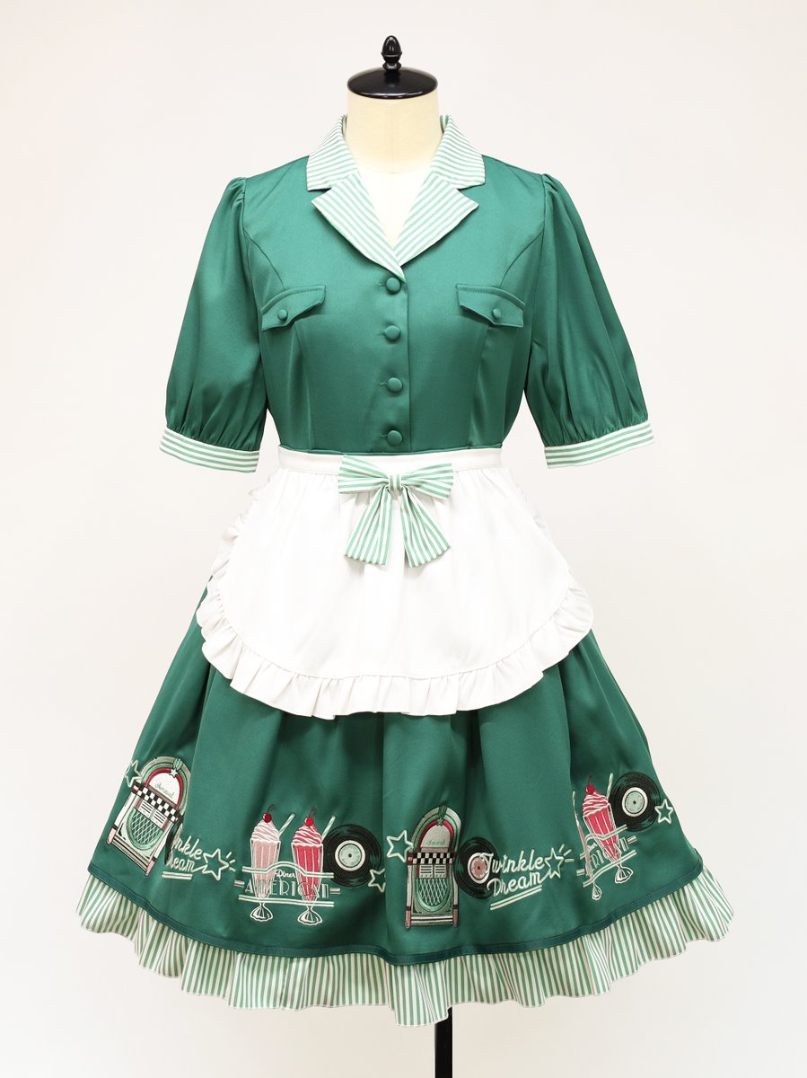Amavel Dreaming Diner ワンピース ブルー Amavel】Dreaming Diner エプロン付きワンピース/125170595 |