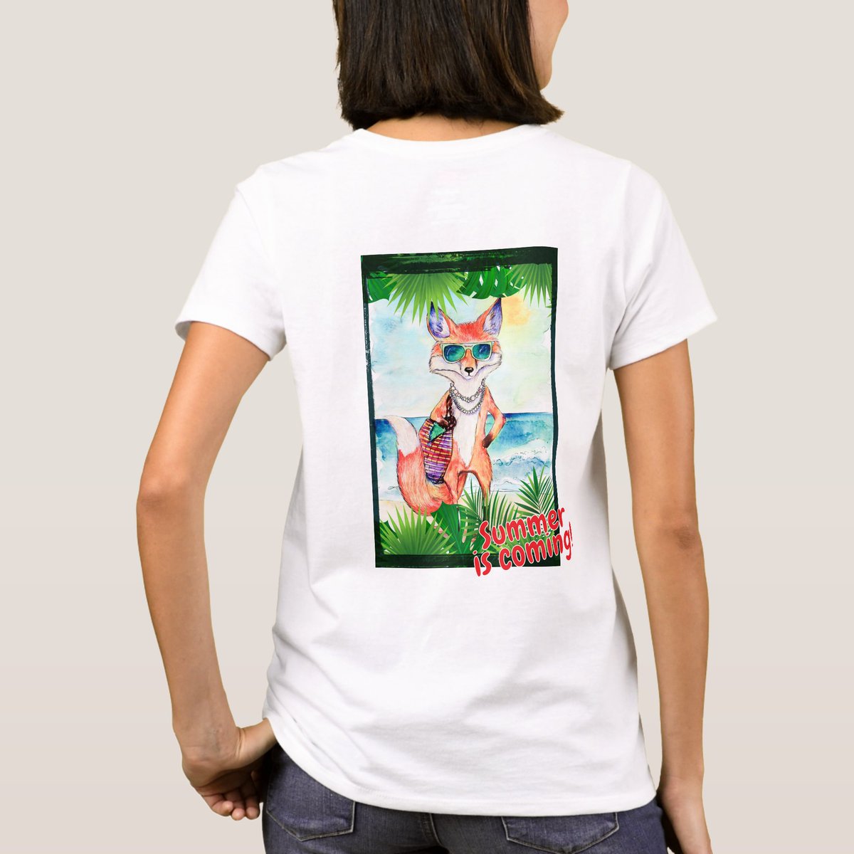 PDyaczenko's tweet photo. Did you know foxes can hear rodents digging underground from yards away? Unwind in sly style with this Personalized Fox "Summer is coming!" T-Shirt from https://t.co/jiuFYa4Y5R. Perfect for your summer vacation! #FoxFever #SummerCool #VacationLook #TShirtSwag #BeachChic https://t.co/QNDlhOX4wU