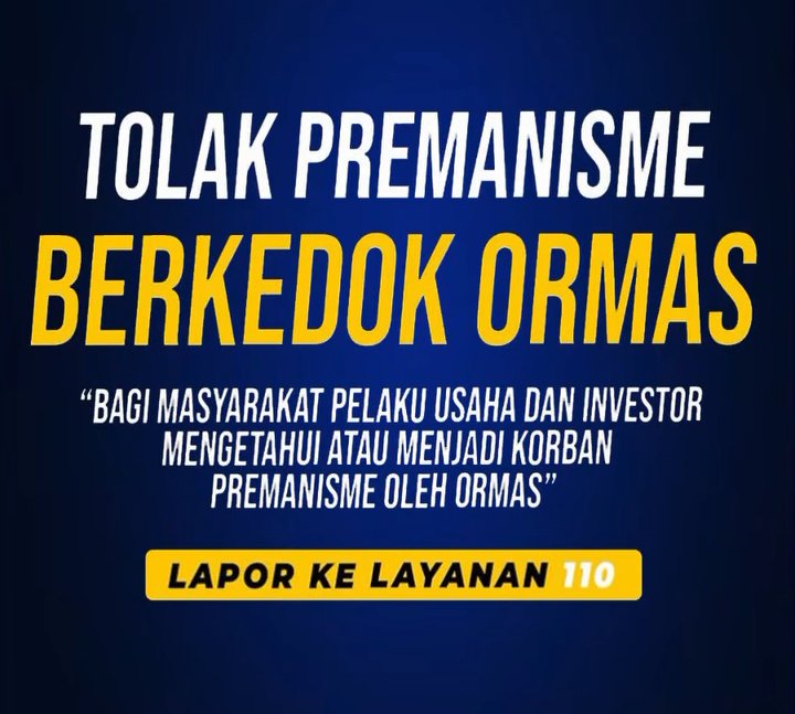 tolak premanisme berkedok ormas