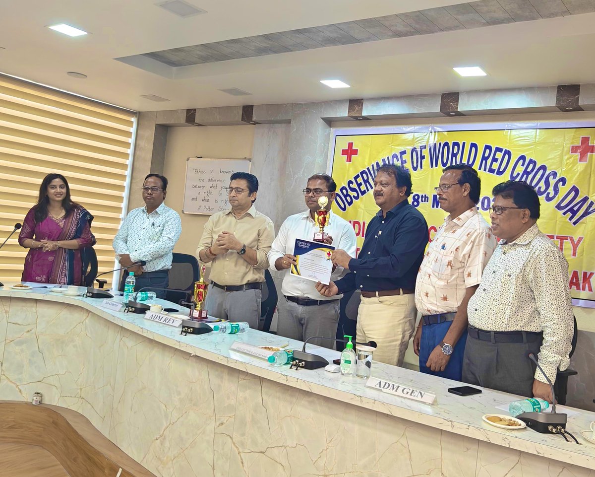 Sub Collector Office, Bhadrak, awarded for its outstanding contribution to the #RedCross . A small act of service uplifts the poorest and most vulnerable. Every drop of kindness reaches the most forgotten hearts. Let’s continue to serve with compassion and commitment.