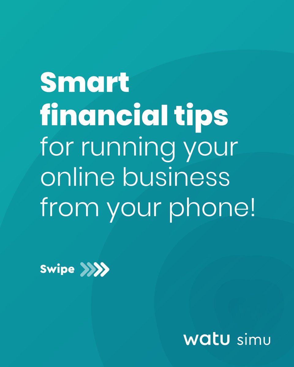 WatuSimu's tweet photo. Running an online business from your smartphone? Here are some simple financial tips to help you stay organized, save more, and grow your business with ease. 💸

Swipe through for easy steps to manage your finances on the go!

#FinancialTips #WatuSimu #Kenya #Smartphonefinancing https://t.co/dKXbdsBU20