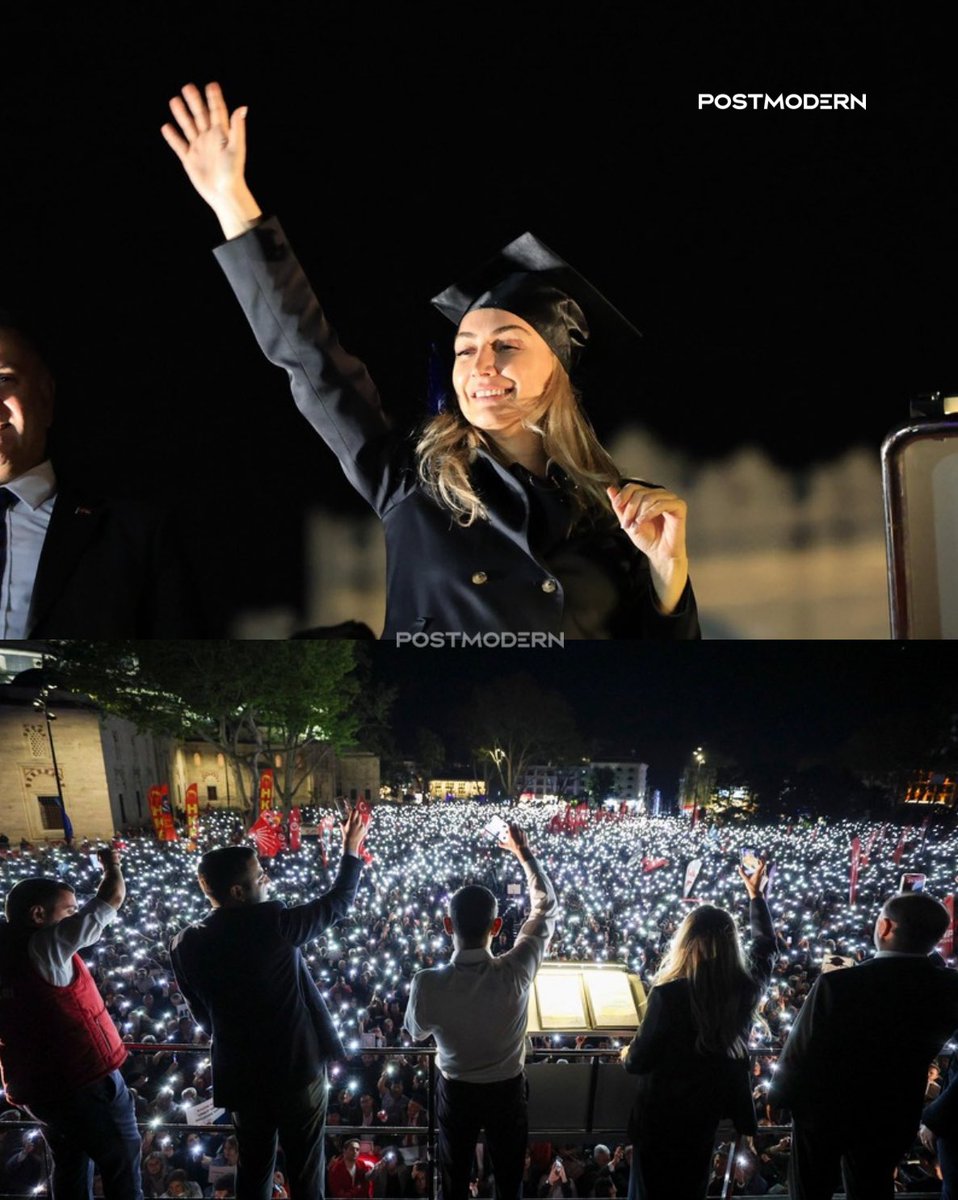 Dilek İmamoğlu dün (bizim First Lady) mezuniyet kepiyle katıldı. 🤙🏻 BEYAZIT.