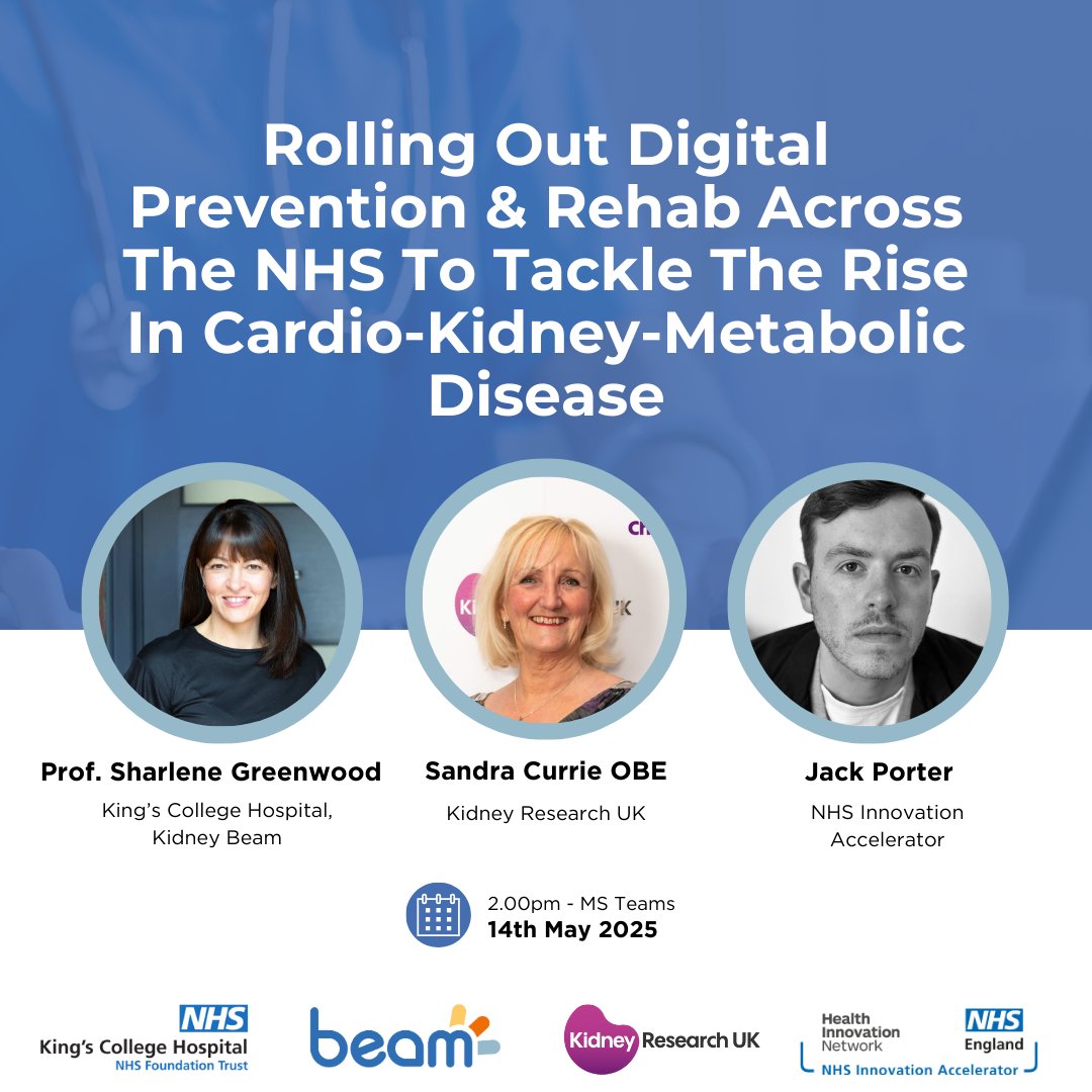Join our webinar on tackling the challenges presented to the NHS by a rapid rise in cardio-kidney-metabolic disease, where we’ll showcase a new digital approach to prevention &amp; rehab proven to improve outcomes and be cost-effective in a clinical trial &gt; docs.google.com/forms/d/e/1FAI…