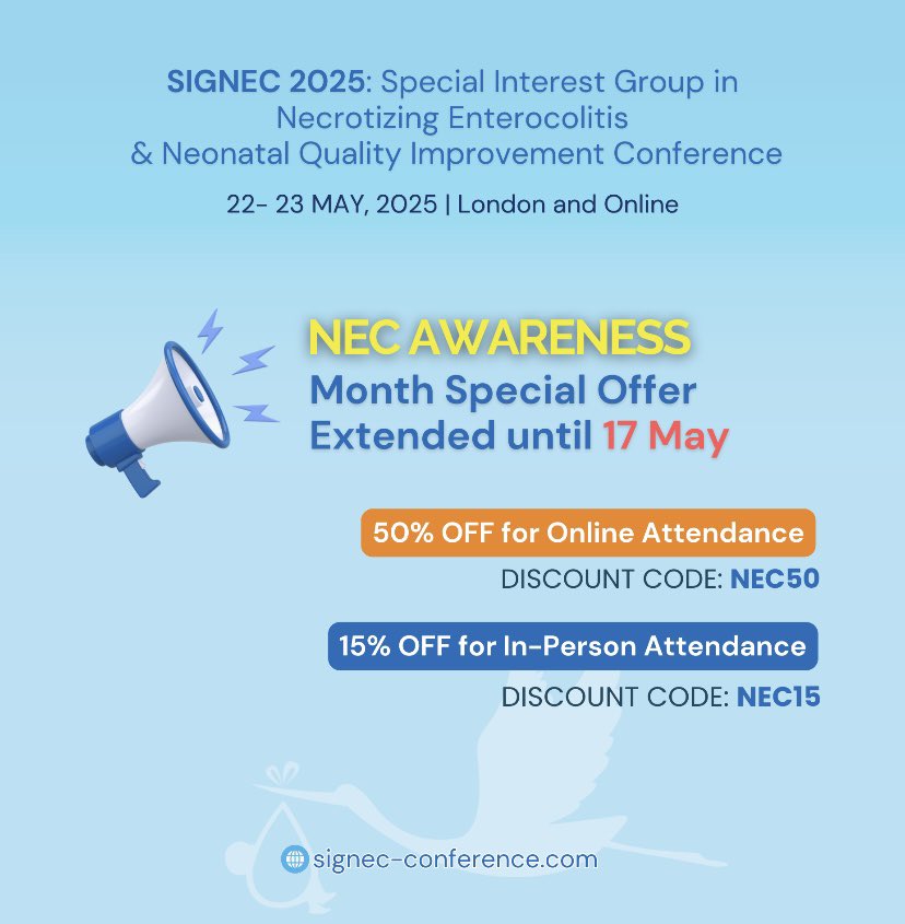 Fiona (@fiona_metcalfe) on Twitter photo May is NEC awareness month. With this in mind, SIGNEC are offering a special discount for their conference on 22/23rd May <a href="/NeonatalSurgery/">Neonatal Surgery</a> <a href="/NWNeonatalODN/">NW Neonatal ODN</a> <a href="/LdnNeonatal/">London Neonatal ODN @londonneonatalodn.bsky.social</a> May is NEC awareness month. With this in mind, SIGNEC are offering a special discount for their conference on 22/23rd May <a href="/NeonatalSurgery/">Neonatal Surgery</a> <a href="/NWNeonatalODN/">NW Neonatal ODN</a> <a href="/LdnNeonatal/">London Neonatal ODN @londonneonatalodn.bsky.social</a>